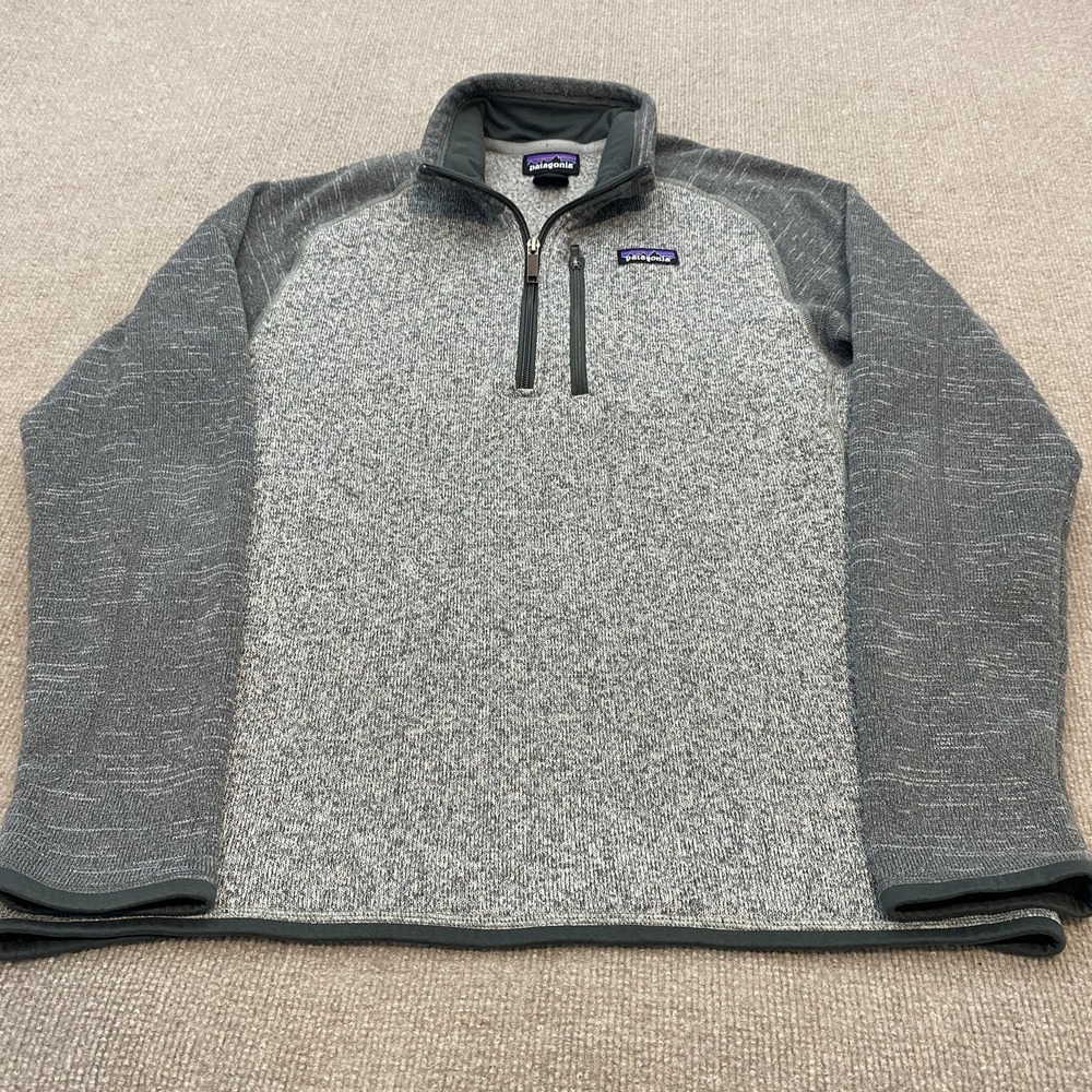 Patagonia Sweater Gray Better Sweater 1/4 Zip Knit Fleece Pullover Mens Medium